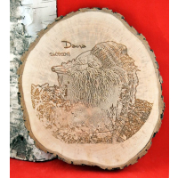 Baumscheibe mit Foto Gravur rund 24 - 27 cm