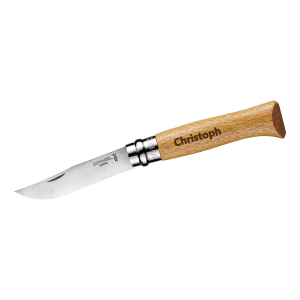 Opinel Messer Eichenholz mit Holzgravur