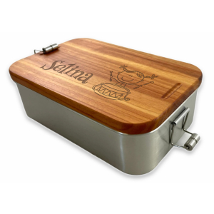EDELSTAHL Lunchbox mit Holzdeckel Kirsch