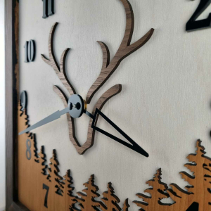 Holz-Rahmen-Uhr Hirsch
