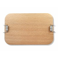 EDELSTAHL Lunchbox mit Holzdeckel