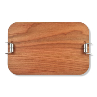 EDELSTAHL Lunchbox mit Holzdeckel